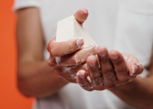 Hand washing with soap