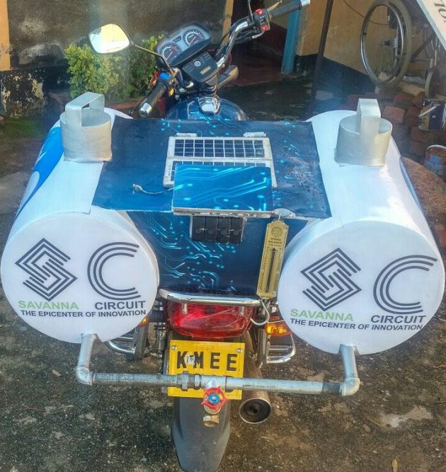 Solar Powered milk chiller mounted on motorbike