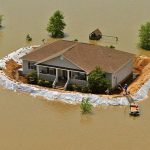 A house protected from flooding