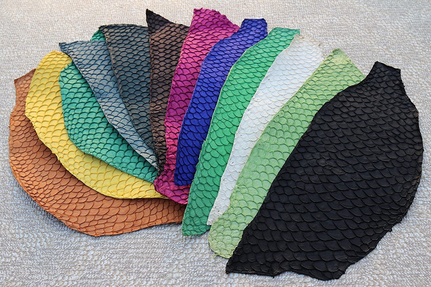 Dyed Tilapia fish leather