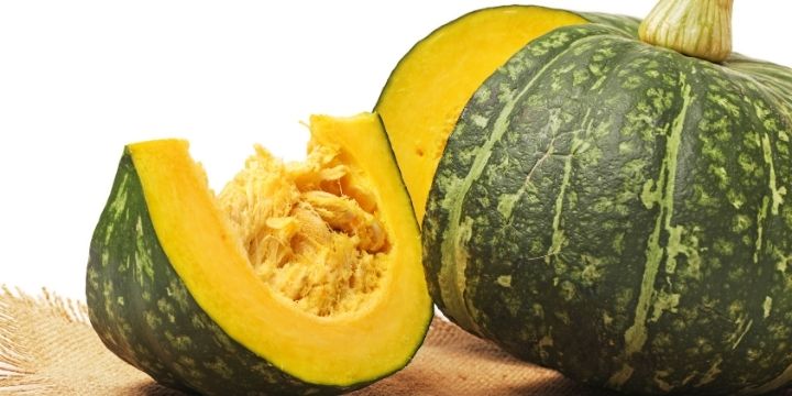 a picture of cut ripe pumpkin fruit