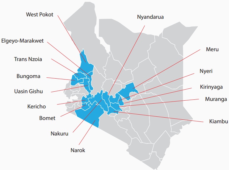 Major potato producing counties in Kenya
